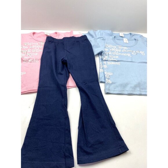 New Girls Size 4T Clothes Lot 3 Summer T-Shirts Blue Pink & 1 Pair of Pants - Picture 7 of 12